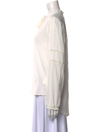 Veronica Beard Tie Neck Long Sleeve Blouse