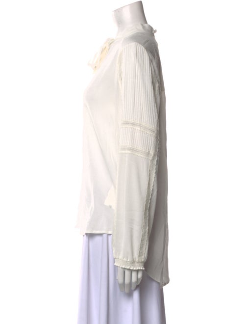 Veronica Beard Tie Neck Long Sleeve Blouse