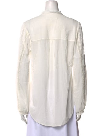 Veronica Beard Tie Neck Long Sleeve Blouse