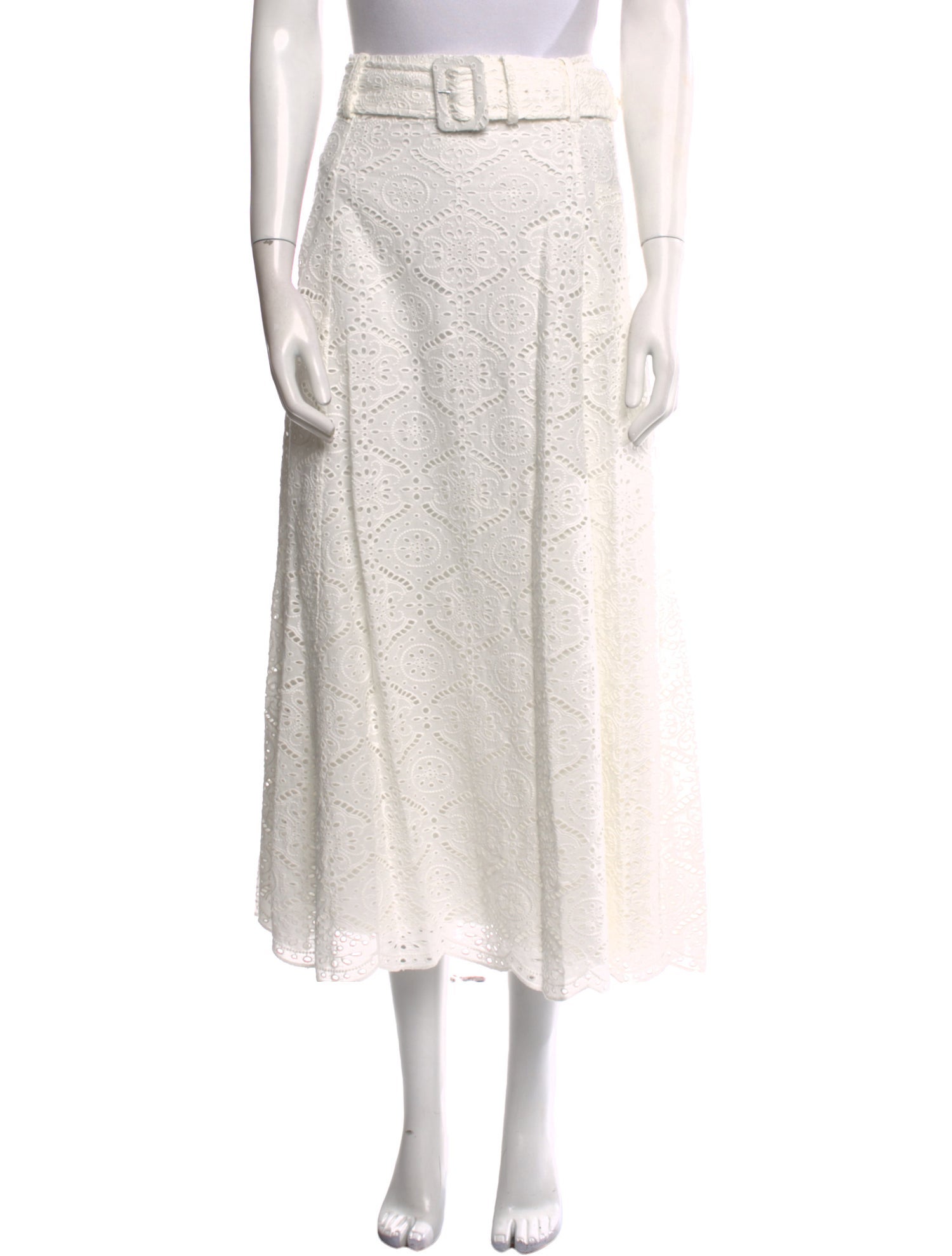 Veronica Beard Eyelet Trim Midi Length Skirt w/ Tags