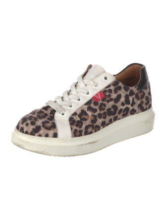 Veronica Beard Canvas Animal Print Sneakers