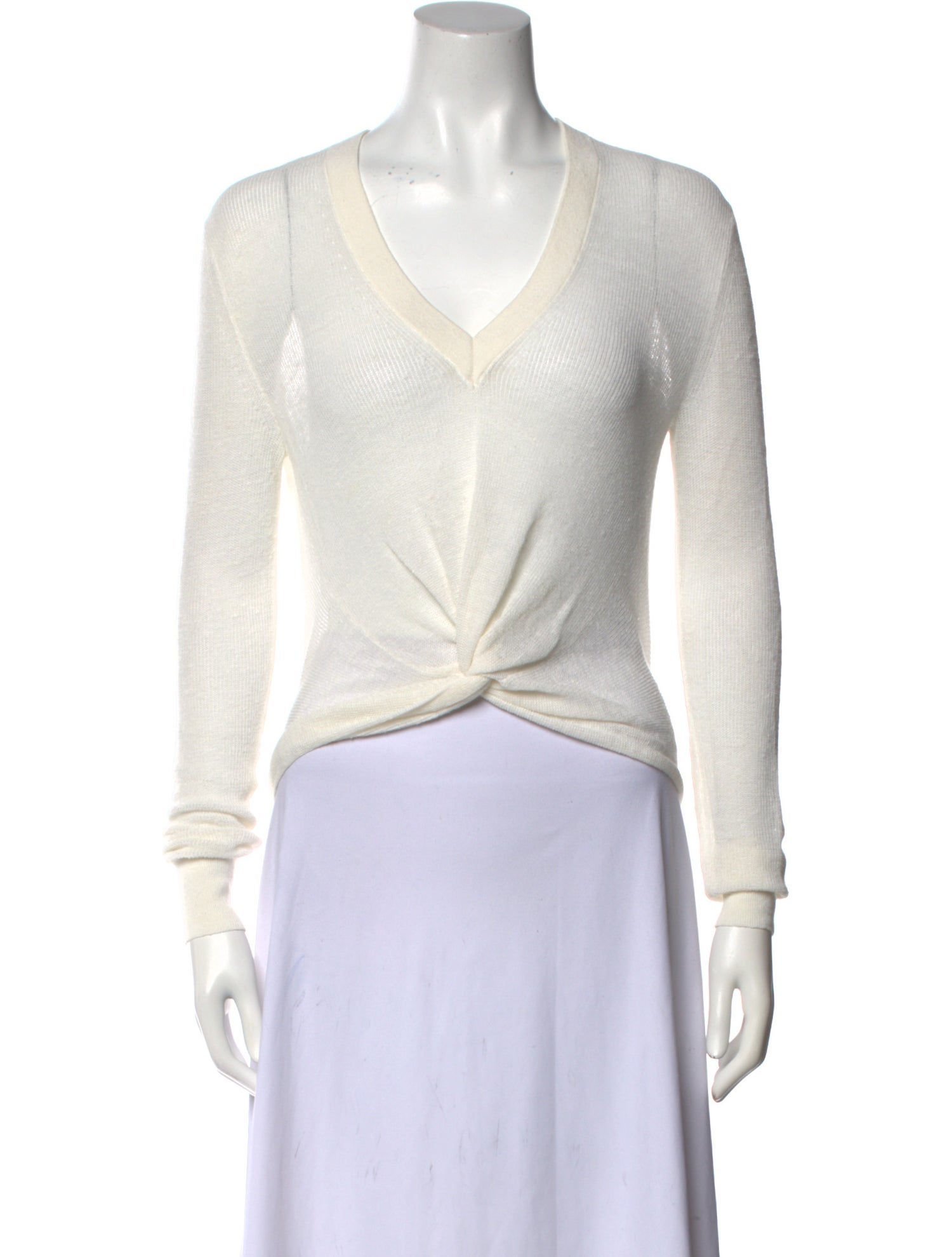 Veronica Beard Linen V-Neck Sweater