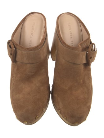 Veronica Beard Suede Studded Accents Mules