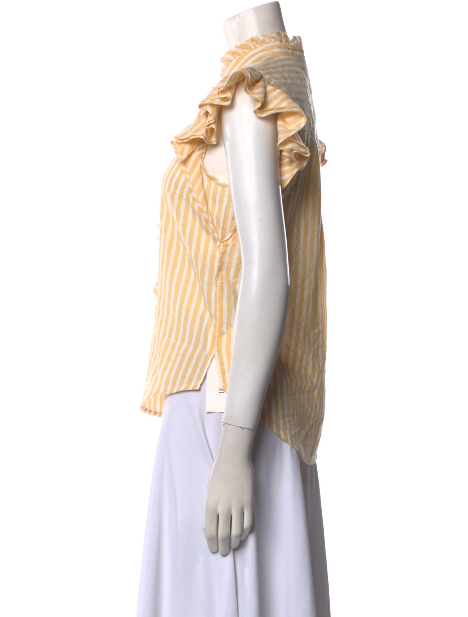 Veronica Beard Striped Mock Neck Top