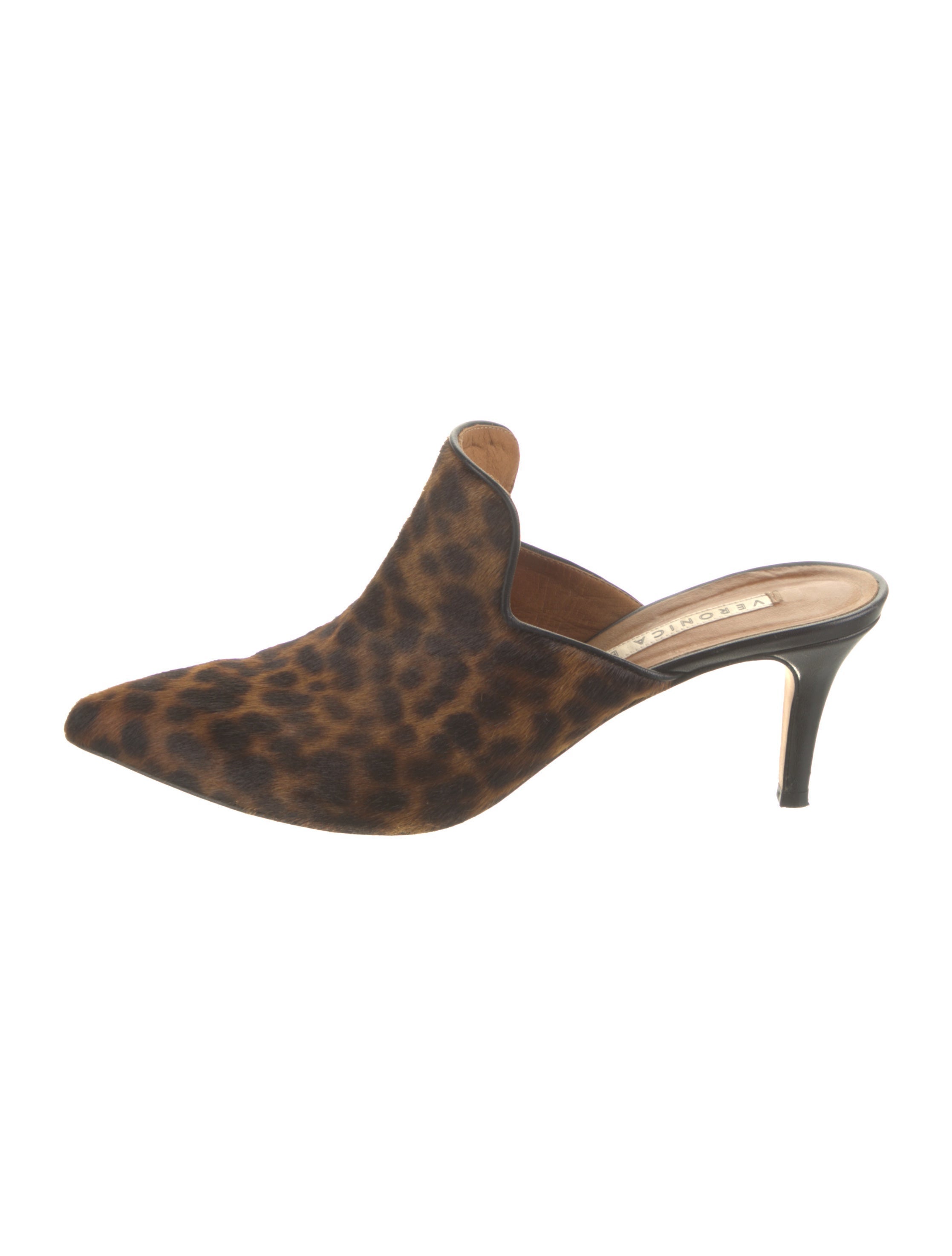 Veronica Beard Ponyhair Animal Print Mules