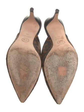 Veronica Beard Ponyhair Animal Print Mules