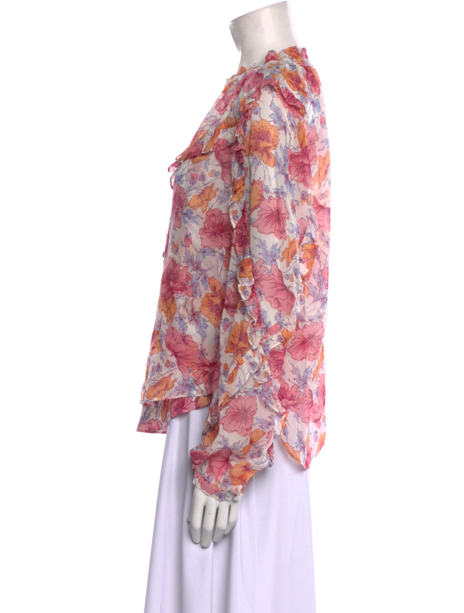 Veronica Beard Silk Floral Print Blouse