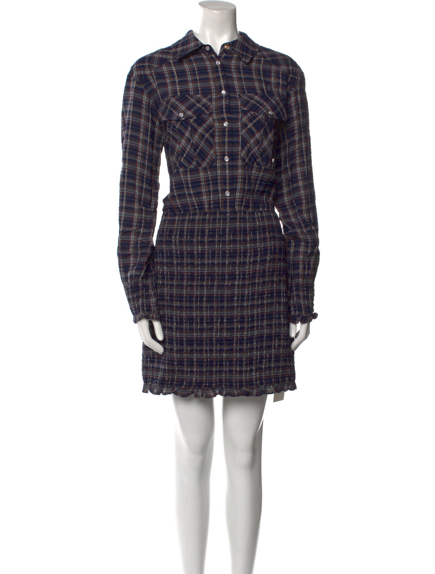 Veronica Beard Plaid Print Mini Dress