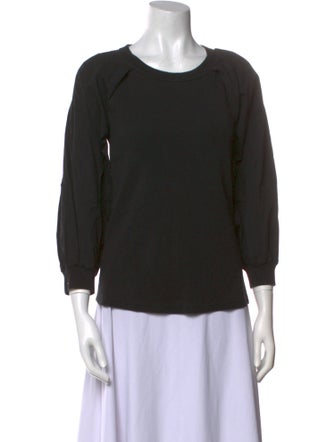 Veronica Beard Scoop Neck Three-Quarter Sleeve Sweatshirt