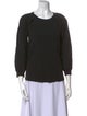 Veronica Beard Scoop Neck Three-Quarter Sleeve Sweatshirt