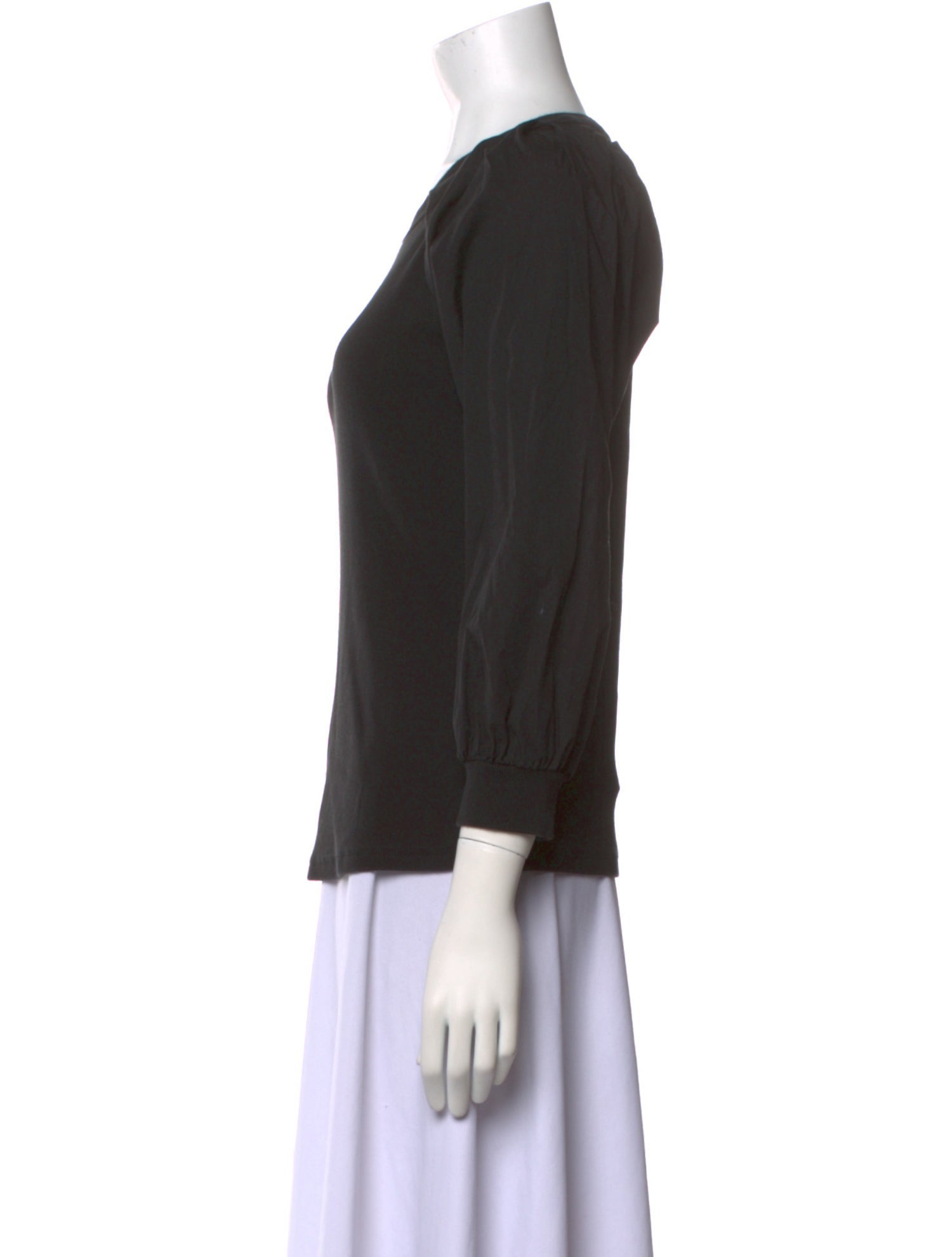 Veronica Beard Scoop Neck Three-Quarter Sleeve Sweatshirt