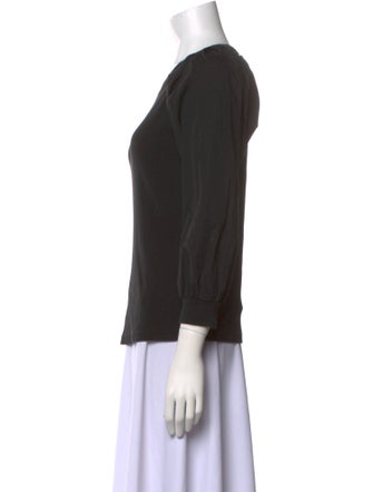 Veronica Beard Scoop Neck Three-Quarter Sleeve Sweatshirt