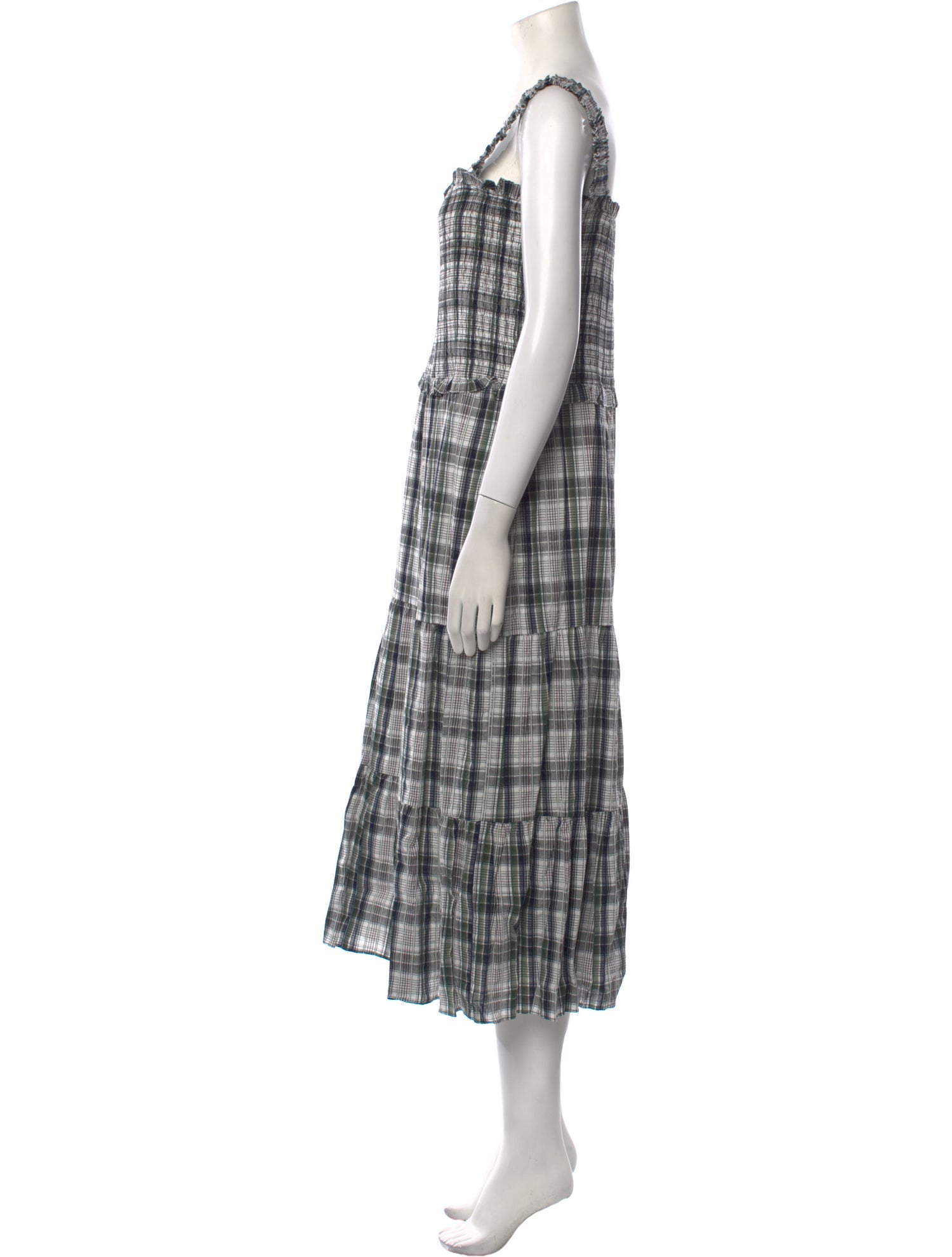 Veronica Beard Plaid Print Long Dress