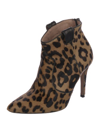 Veronica Beard Ponyhair Animal Print Boots