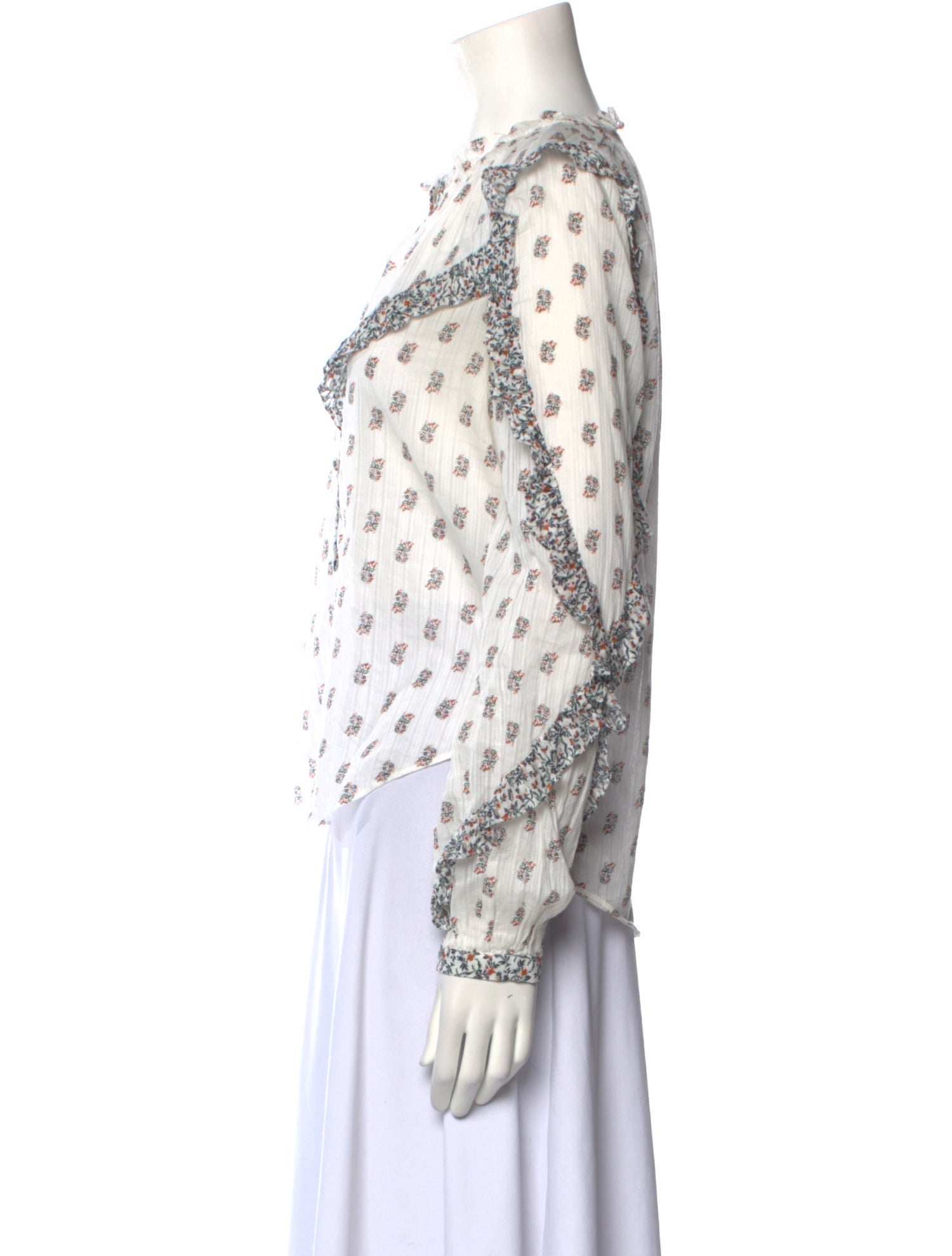 Veronica Beard Floral Print V-Neck Blouse