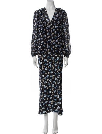 Veronica Beard Silk Floral Print Skirt Set