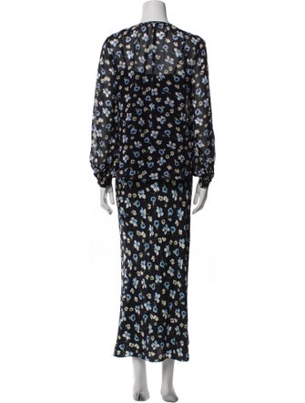 Veronica Beard Silk Floral Print Skirt Set
