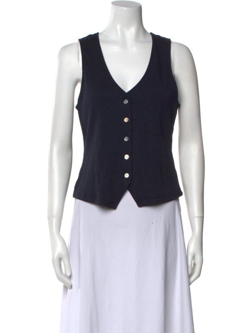 Veronica Beard V-Neck Sleeveless Crop Top