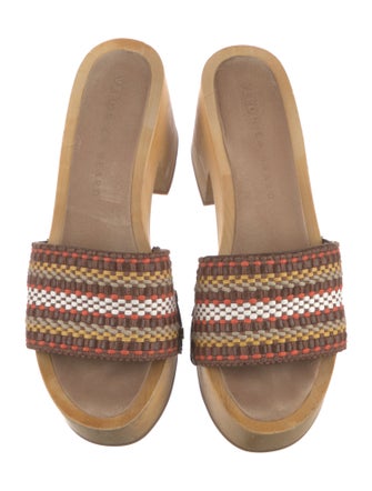 Veronica Beard Leather Printed Slides