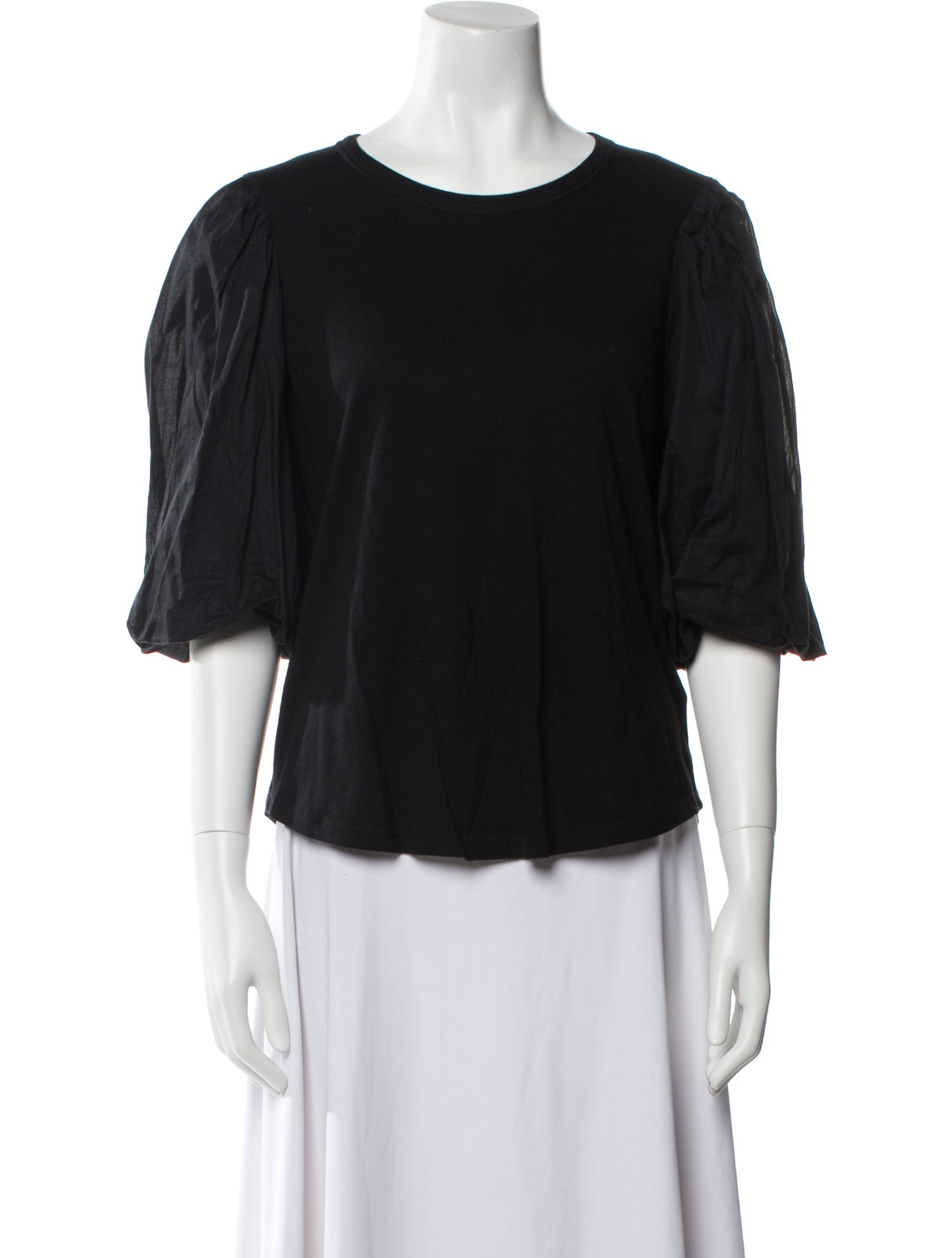 Veronica Beard Scoop Neck Three-Quarter Sleeve T-Shirt