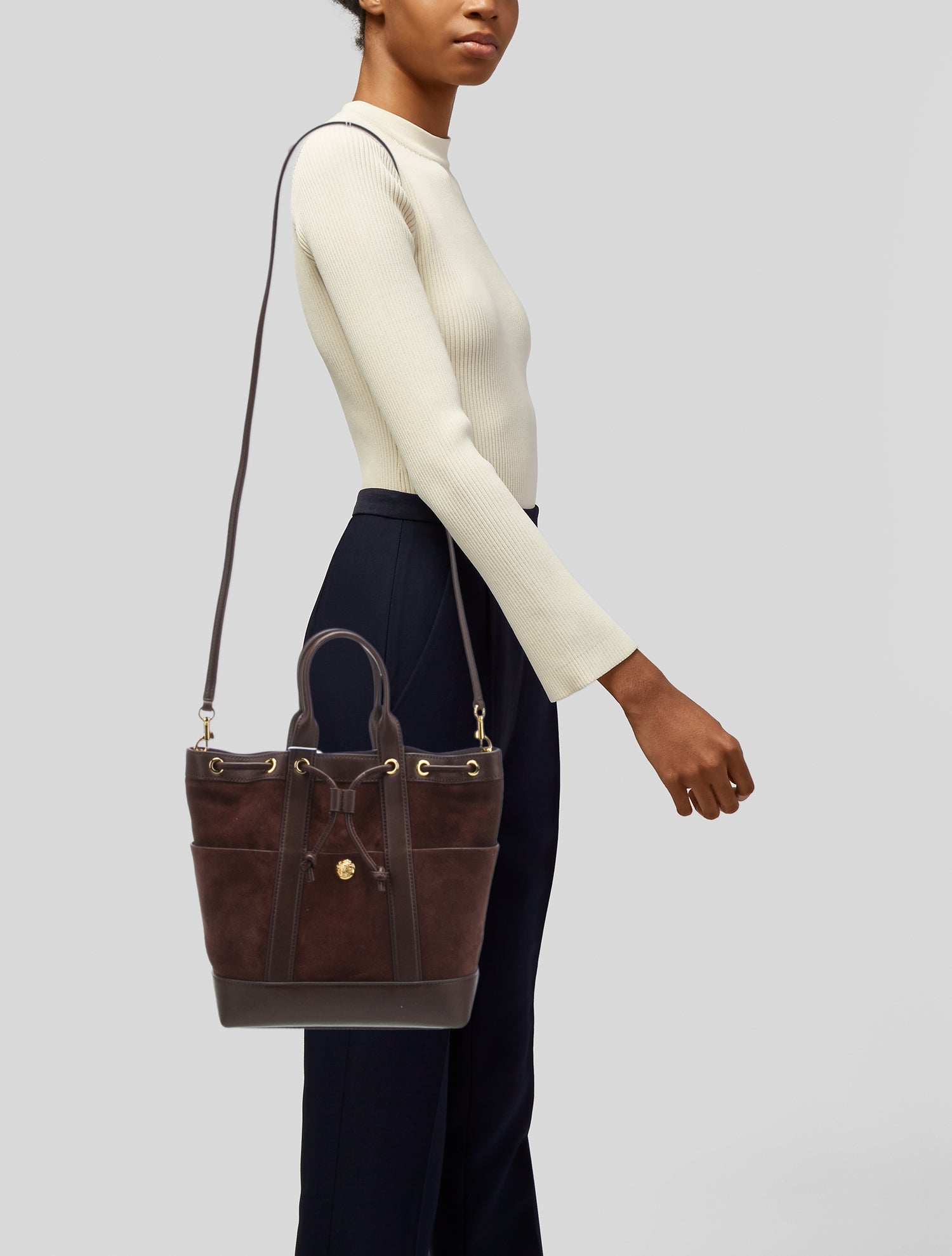 Veronica Beard Suede Top Handle Bag