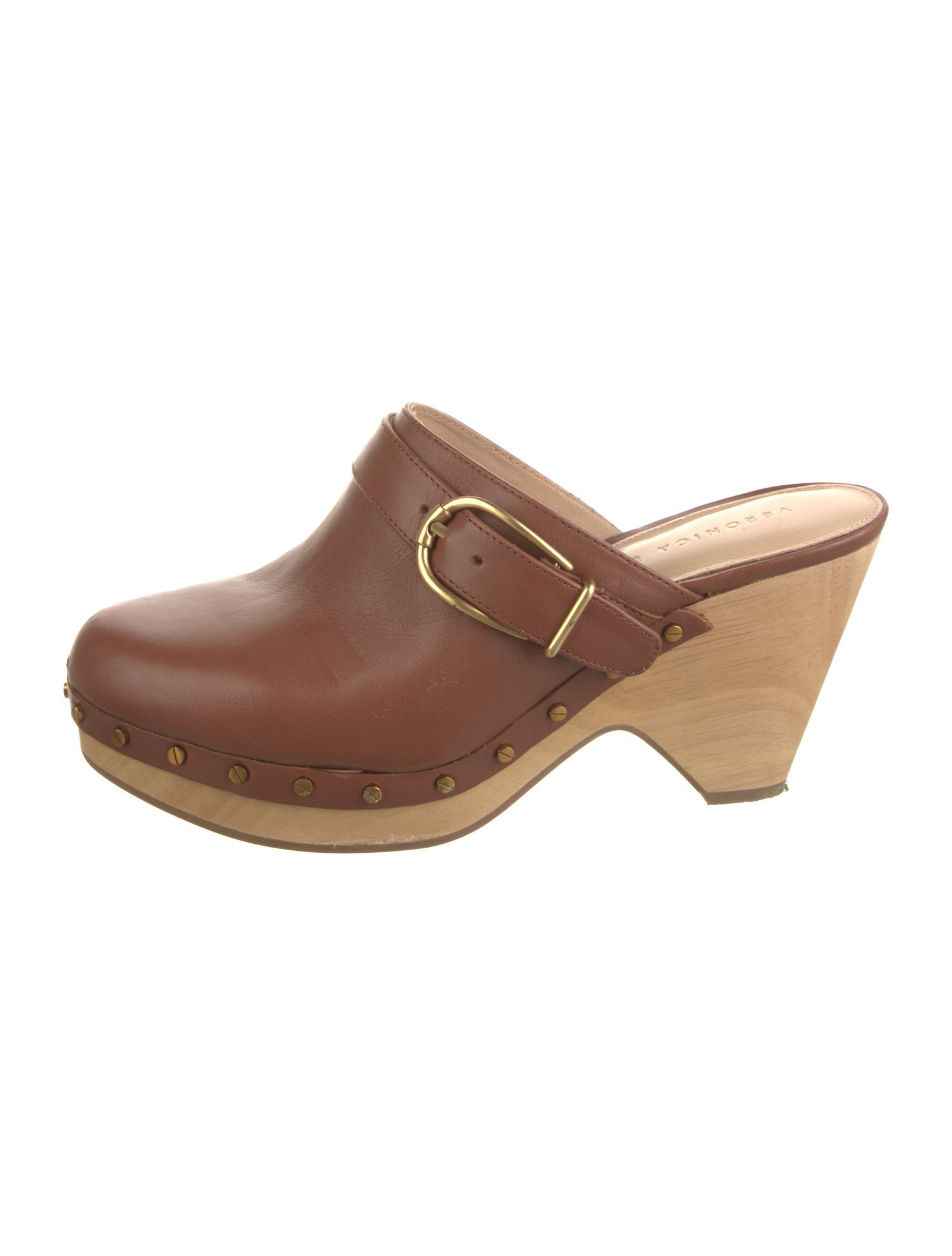 Veronica Beard Leather Studded Accents Mules