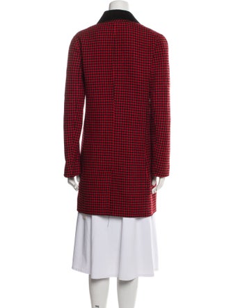 Veronica Beard Wool Houndstooth Print Peacoat
