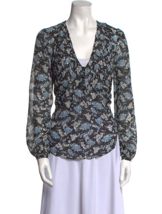 Veronica Beard Silk Floral Print Blouse