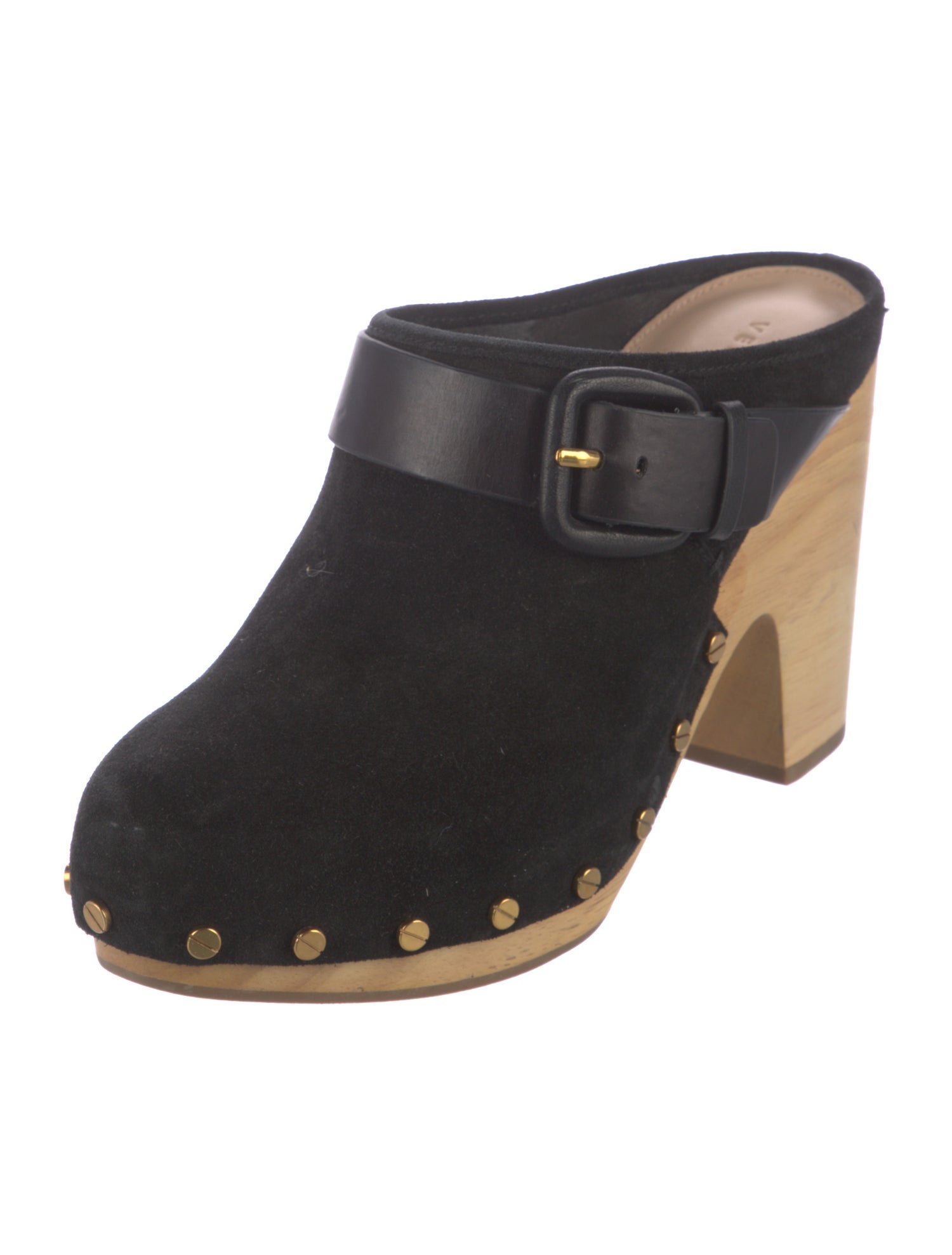 Veronica Beard Suede Studded Accents Mules