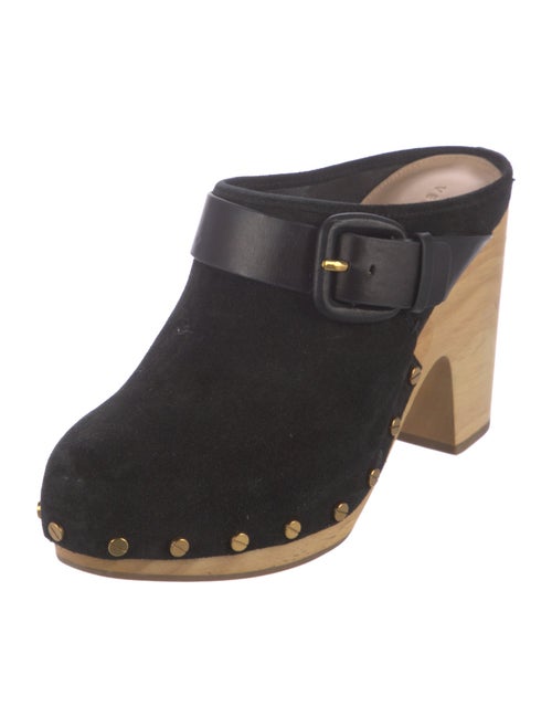 Veronica Beard Suede Studded Accents Mules