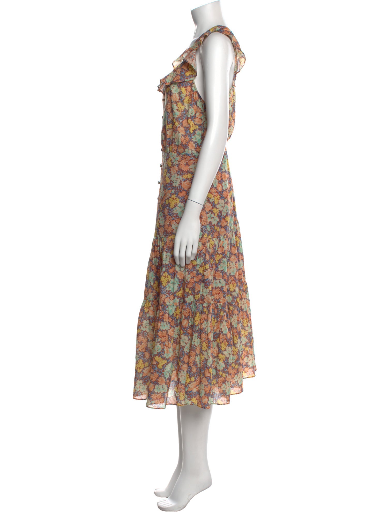 Veronica Beard Floral Print Midi Length Dress