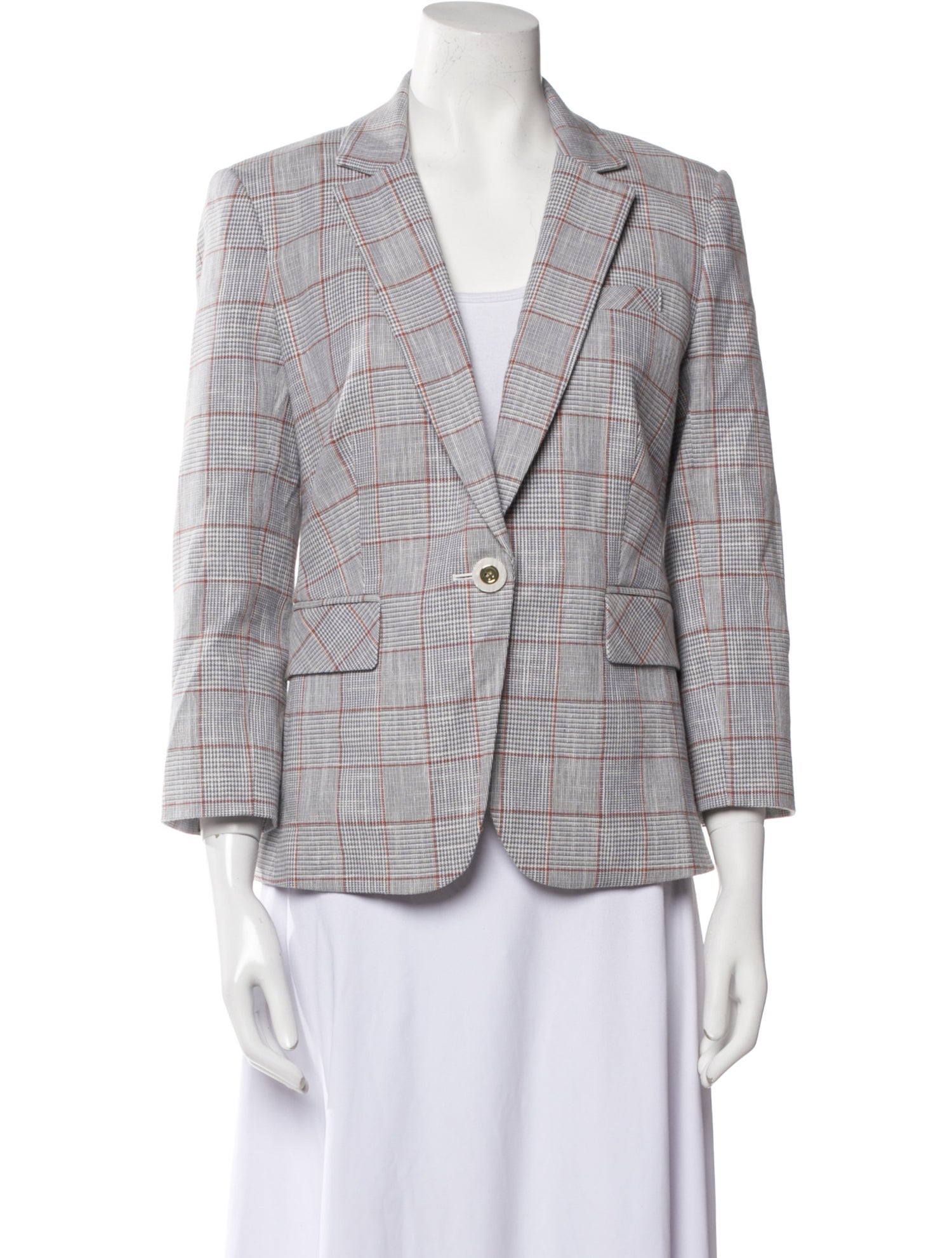 Veronica Beard Plaid Print Blazer