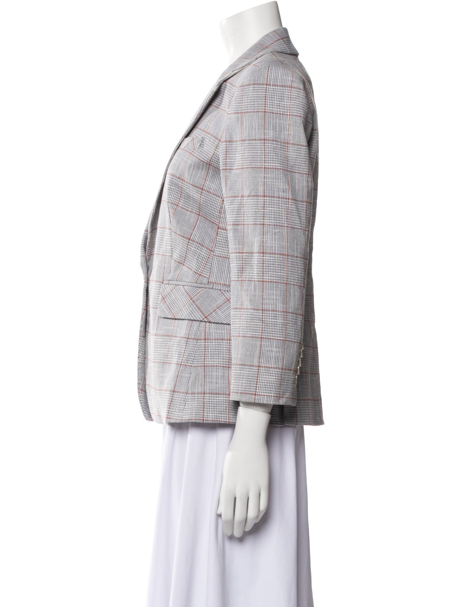 Veronica Beard Plaid Print Blazer