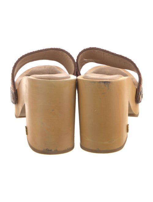 Veronica Beard Leather Striped Slides