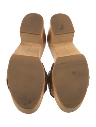 Veronica Beard Leather Striped Slides