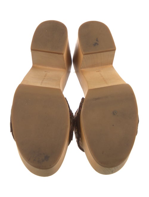 Veronica Beard Leather Striped Slides