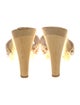 Veronica Beard Straw Leather Trim Embellishment Slides