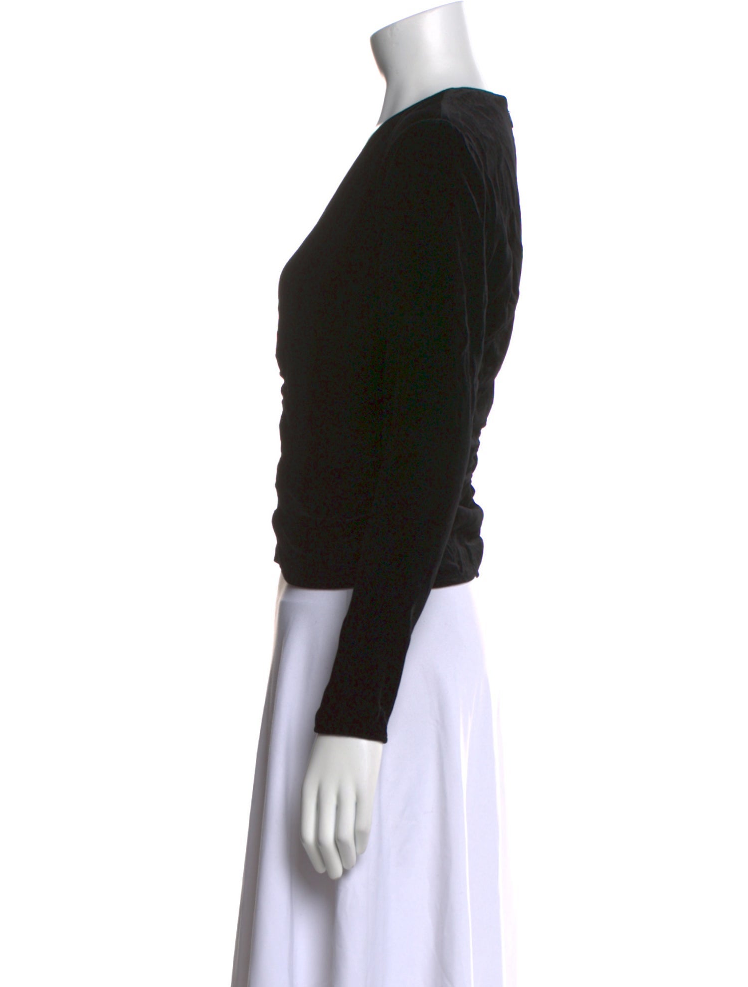 Veronica Beard V-Neck Long Sleeve Crop Top