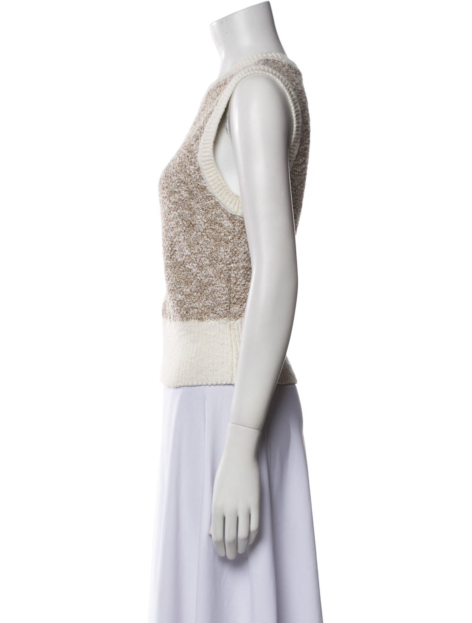 Veronica Beard Crew Neck Sleeveless Crop Top