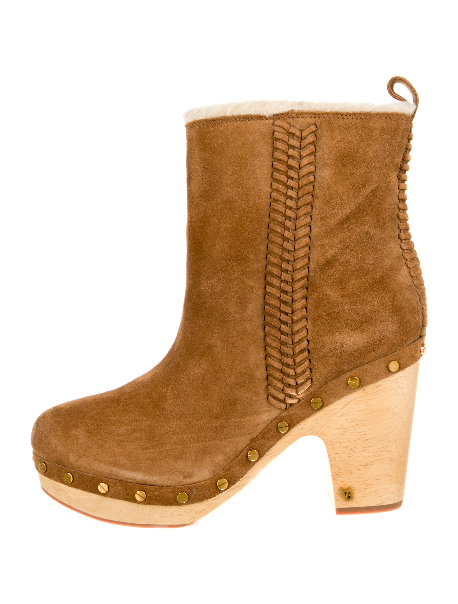 Veronica Beard Suede Braided Accents Chelsea Boots