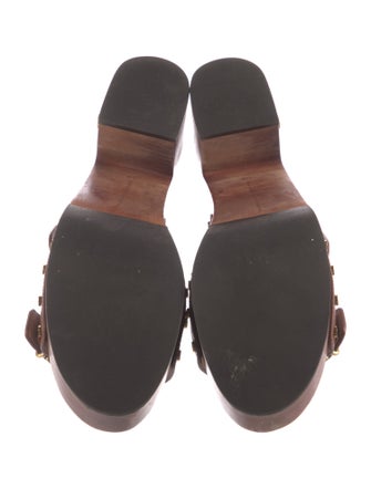 Veronica Beard Leather Studded Accents Slides