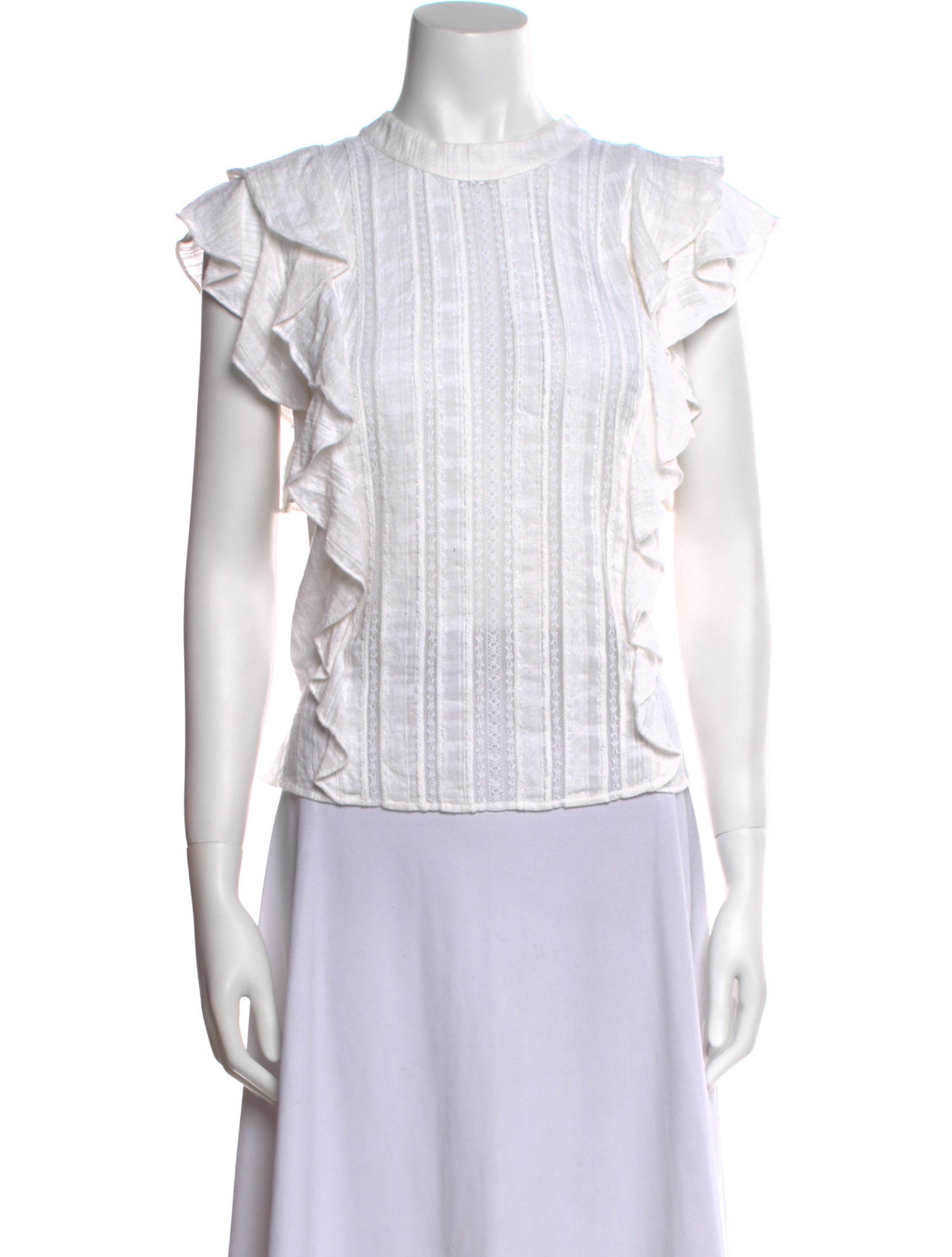 Veronica Beard Mock Neck Short Sleeve Top