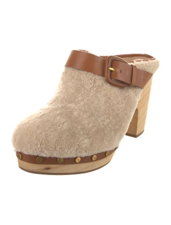 Veronica Beard Fur Studded Accents Mules