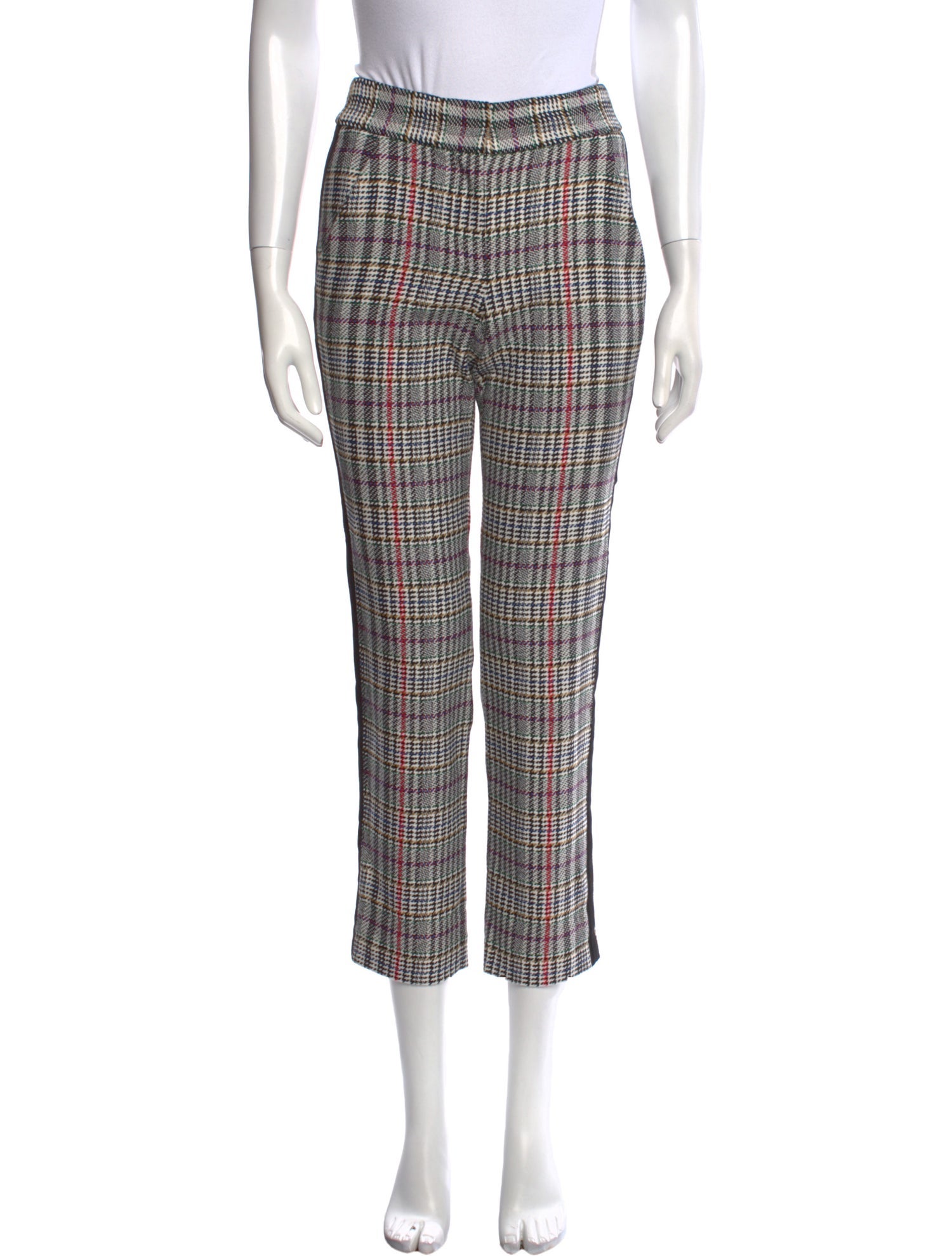 Veronica Beard Plaid Print Straight Leg Pants