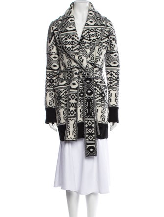 Veronica Beard Wool Printed Peacoat