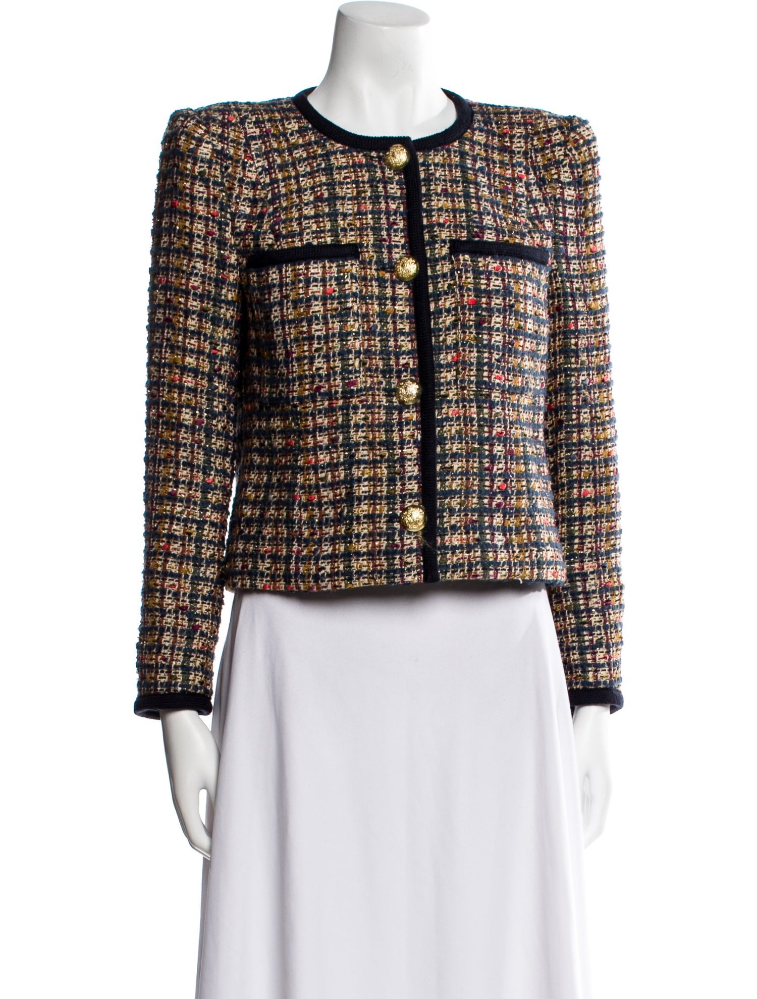 Veronica Beard Tweed Pattern Evening Jacket