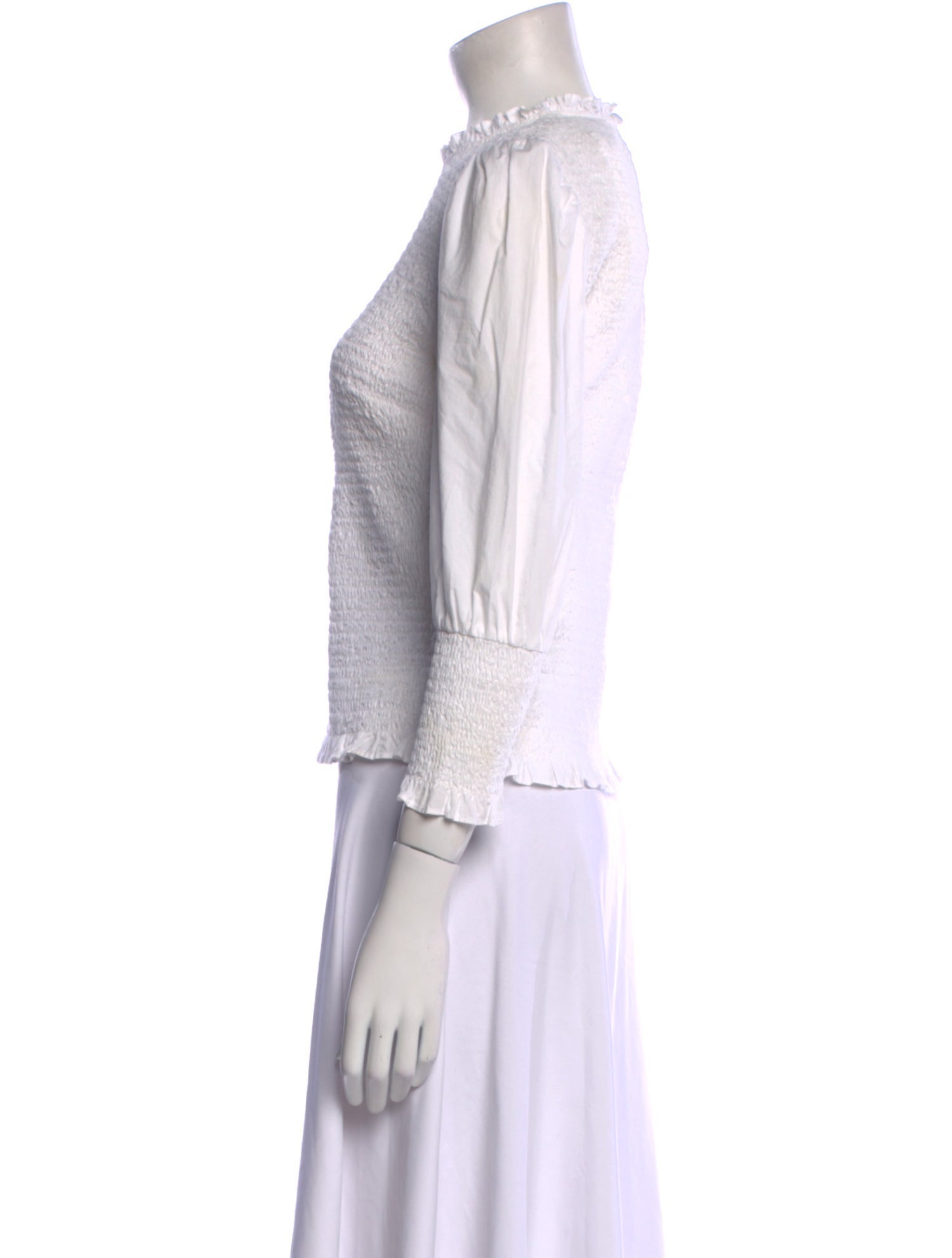 Veronica Beard Mock Neck Three-Quarter Sleeve Crop Top