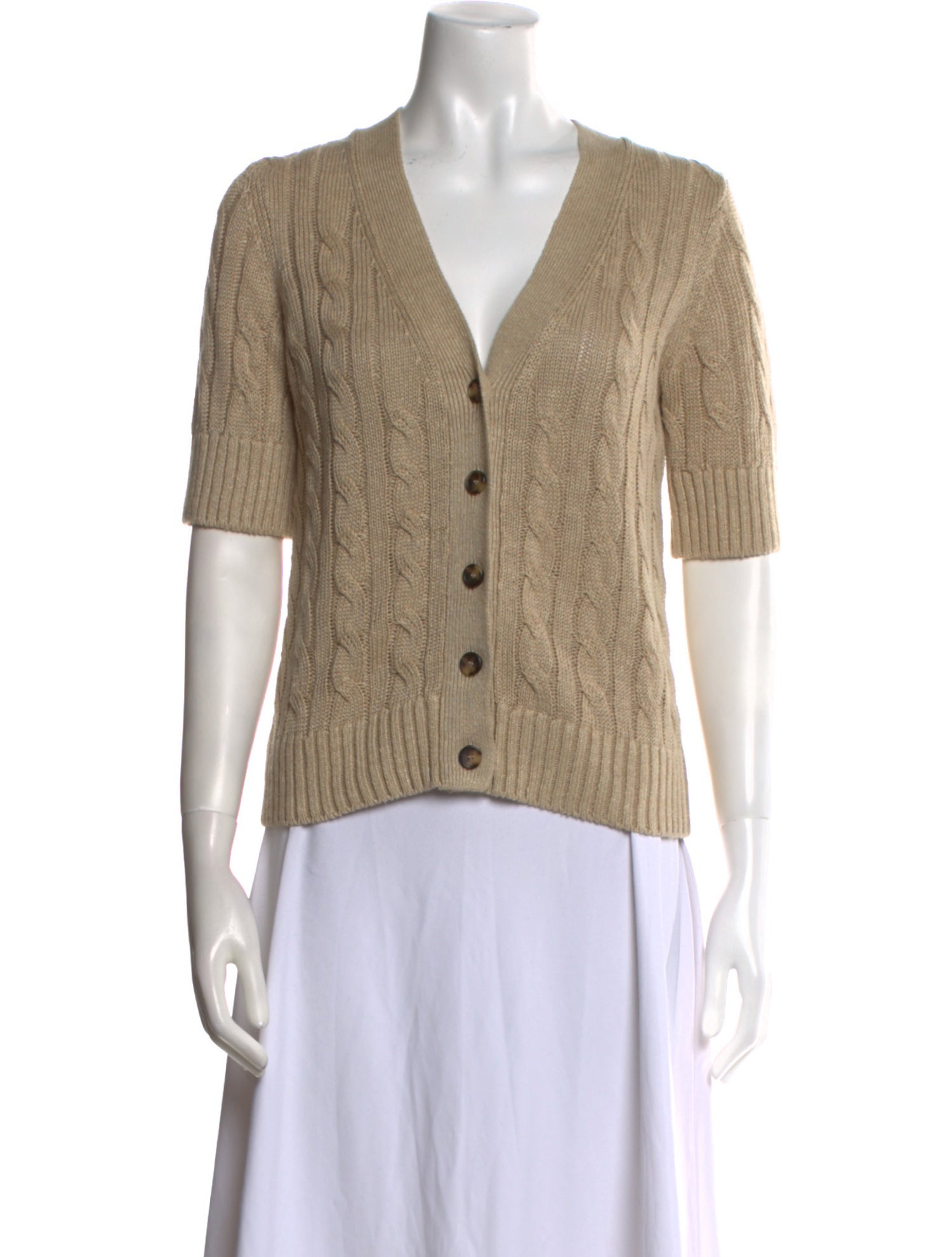 Veronica Beard Linen V-Neck Sweater