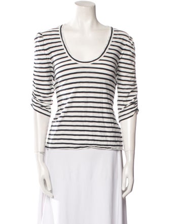 Veronica Beard Striped Scoop Neck T-Shirt