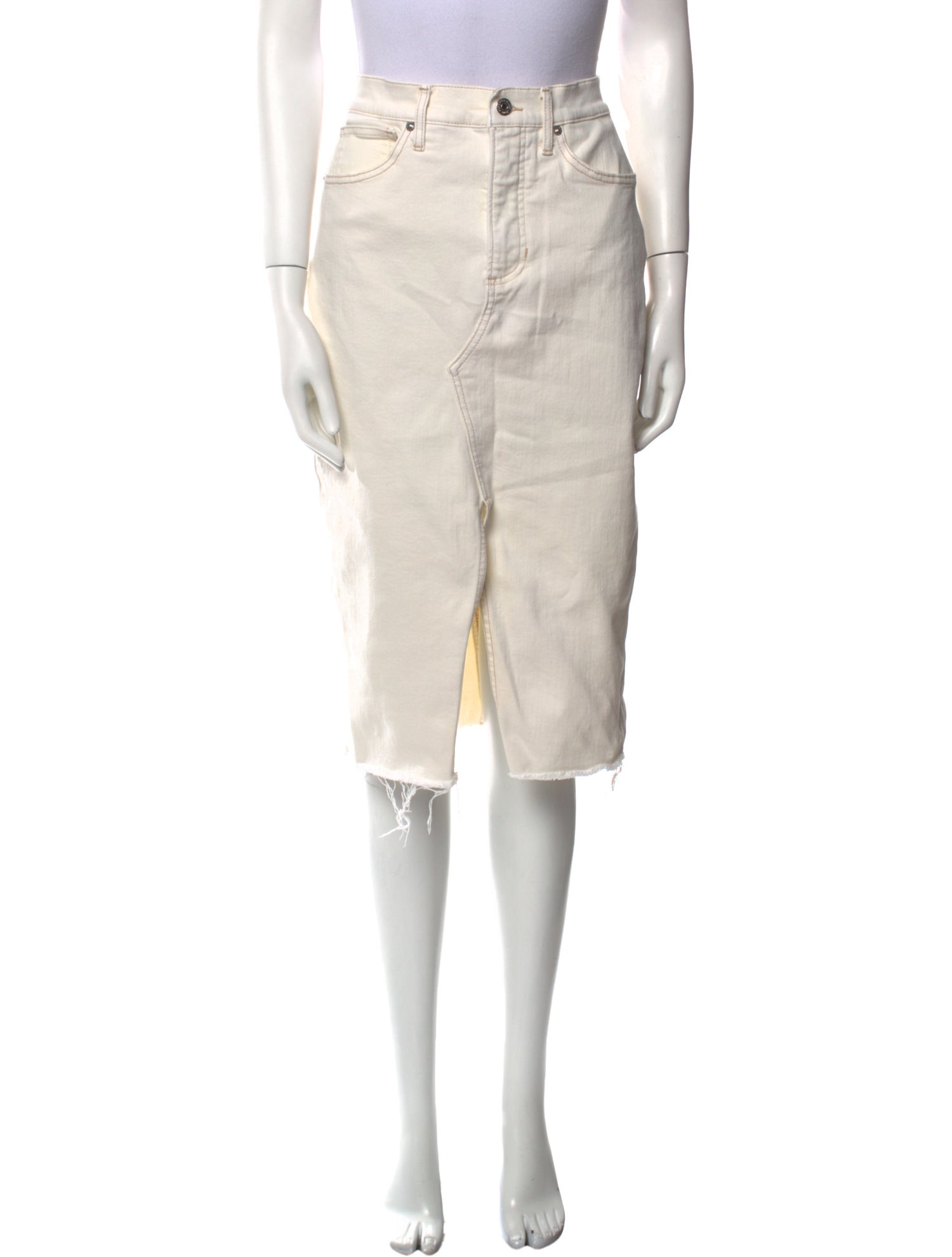 Veronica Beard Raw-Edge Trim Knee-Length Skirt